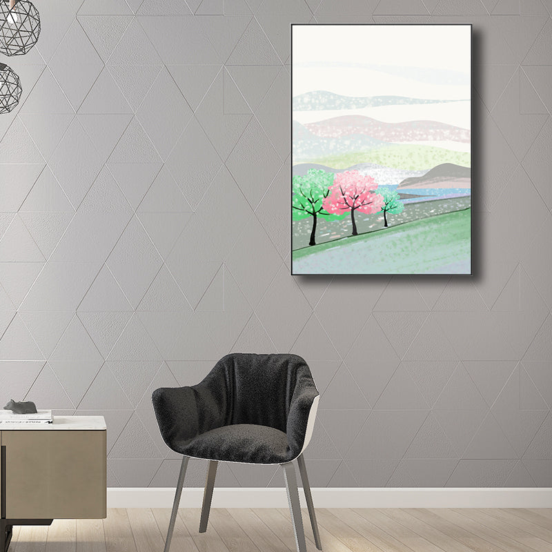 Brehn | Ruhige natürliche Landschaftsmalerei Pastellfarben Leinwand Wandkunst texturiert, mehrere Größen