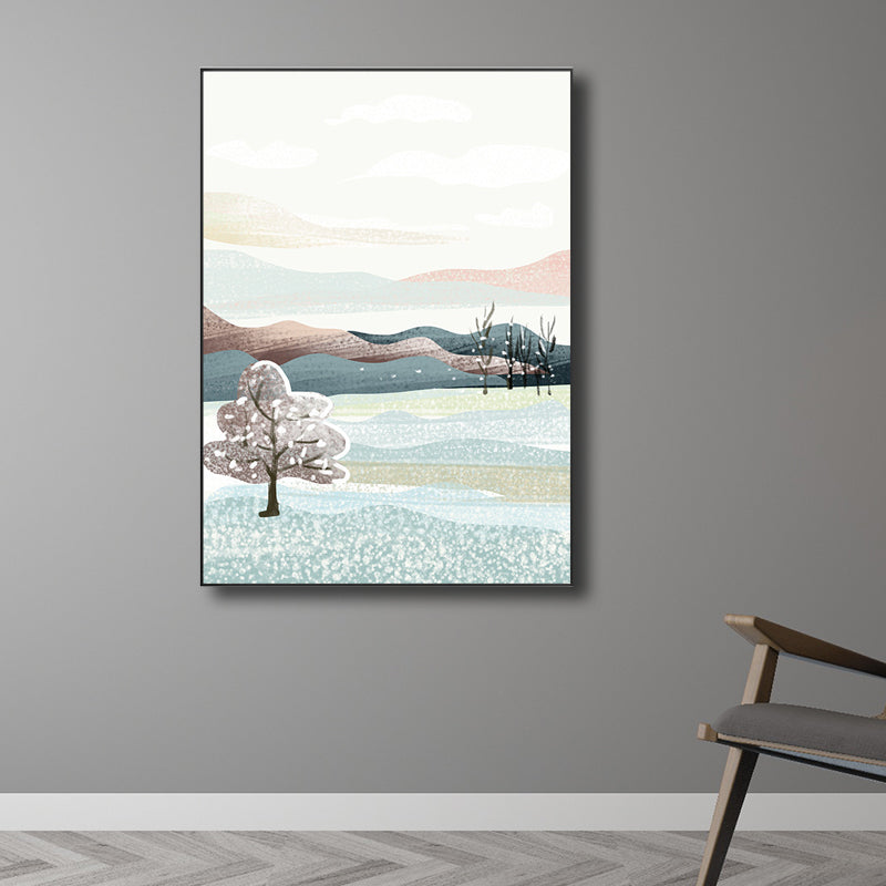 Brehn | Ruhige natürliche Landschaftsmalerei Pastellfarben Leinwand Wandkunst texturiert, mehrere Größen