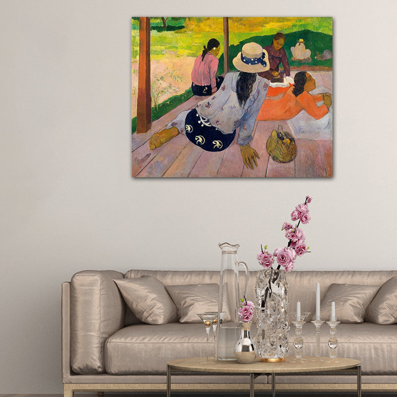 Brehn | Orange Abstrakte Expressionismus Kunstdruck Mädchen Leinwand für Badezimmer, mehrere Größen