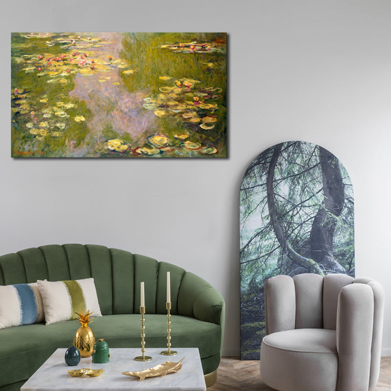 Brehn | Helle Farbige Riverside View Leinwand Impressionismus Texturierte Wandkunst Druck für das Wohnzimmer