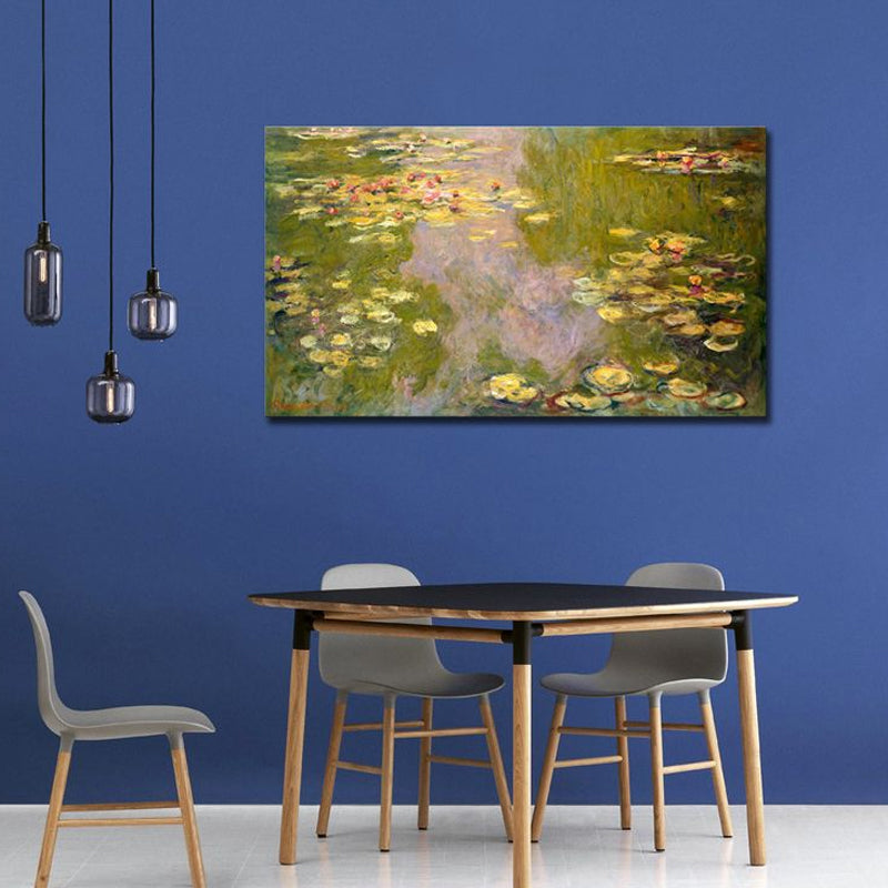 Brehn | Helle Farbige Riverside View Leinwand Impressionismus Texturierte Wandkunst Druck für das Wohnzimmer