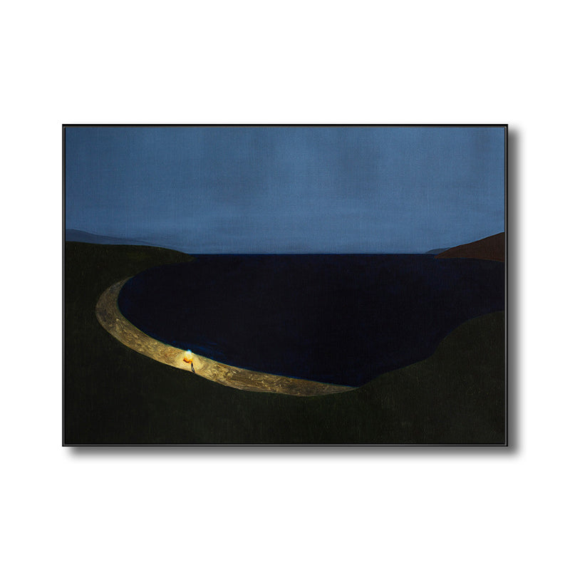 Brehn | Bergblick bei Nacht Gemälde Zeitgenössischer Stil Leinwand Wandkunst, Verschiedene Größen