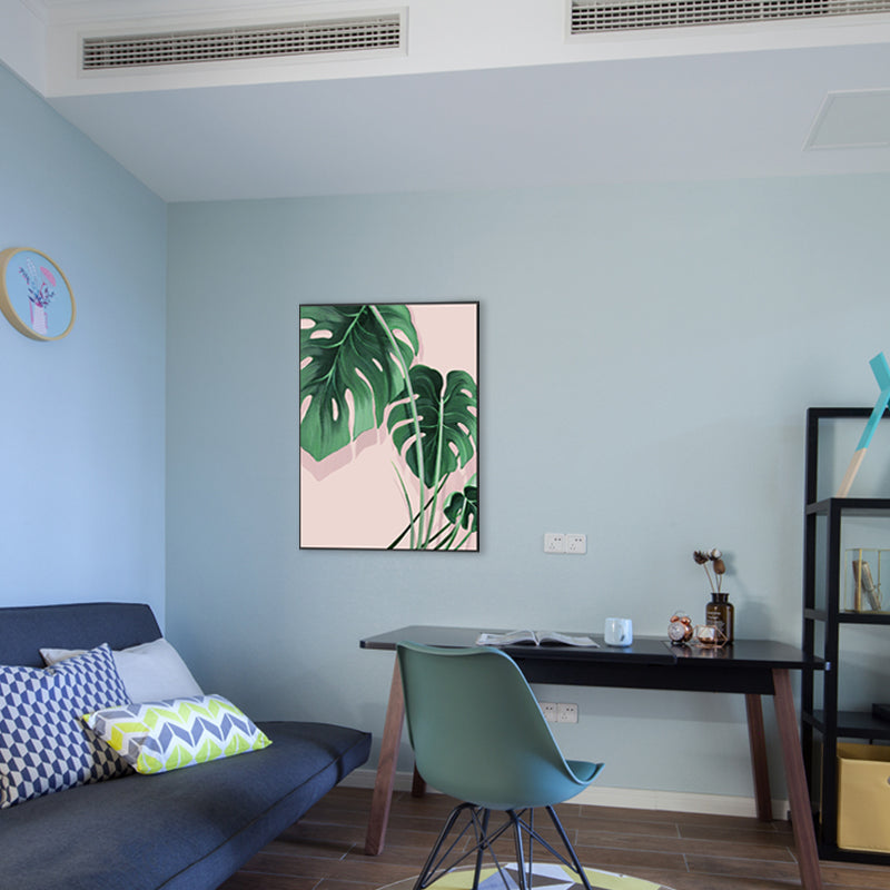Brehn | Pastellfarbe Blätter Malerei Moderne Stil Texturierte Wandkunst Dekor für Mädchenzimmer