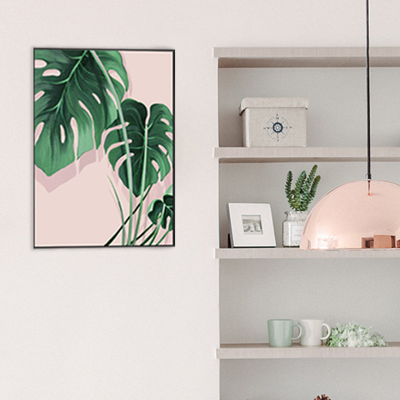 Brehn | Pastellfarbe Blätter Malerei Moderne Stil Texturierte Wandkunst Dekor für Mädchenzimmer