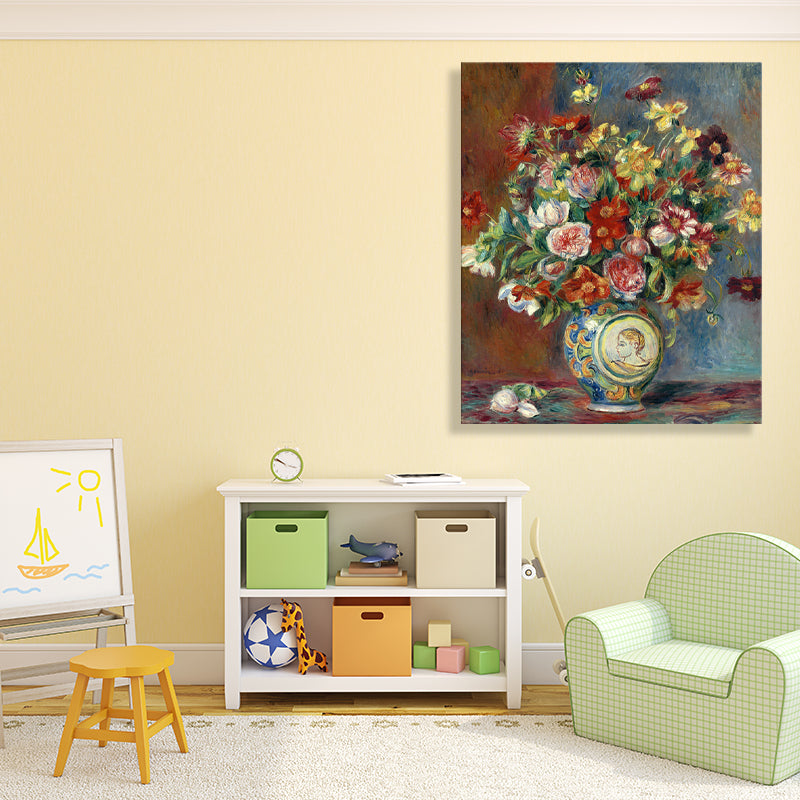 Brehn | Französische Rustikale Blumenleinwand für das Mädchenzimmer Ölmalerei Wandkunst, Mehrere Größen
