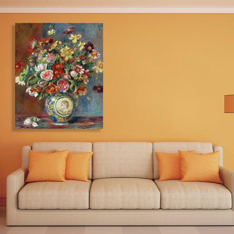 Brehn | Französische Rustikale Blumenleinwand für das Mädchenzimmer Ölmalerei Wandkunst, Mehrere Größen
