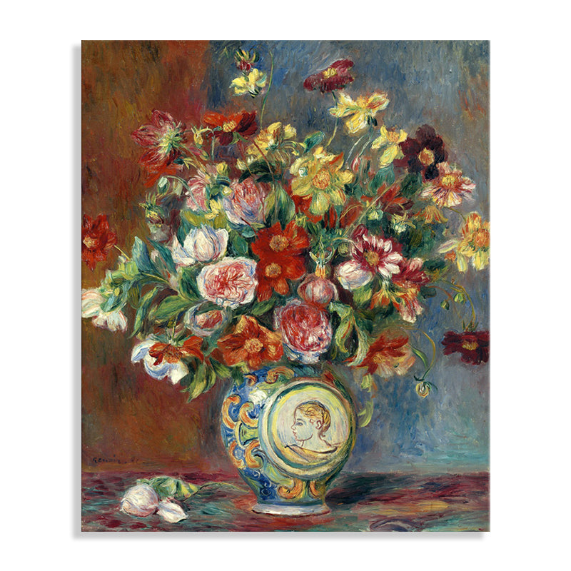 Brehn | Französische Rustikale Blumenleinwand für das Mädchenzimmer Ölmalerei Wandkunst, Mehrere Größen