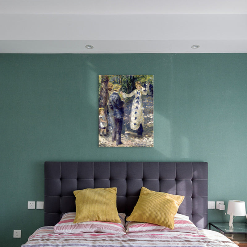 Brehn | Blaue Familien-Picknick-Sicht-Leinwand-texturierte Wandkunst-Druck für das Schlafzimmer, mehrere Größen