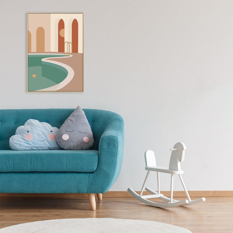 Brehn | Nordic Style Teenager Malerei Gebäude in Helle Farbe Wanddekoration, Mehrere Größen