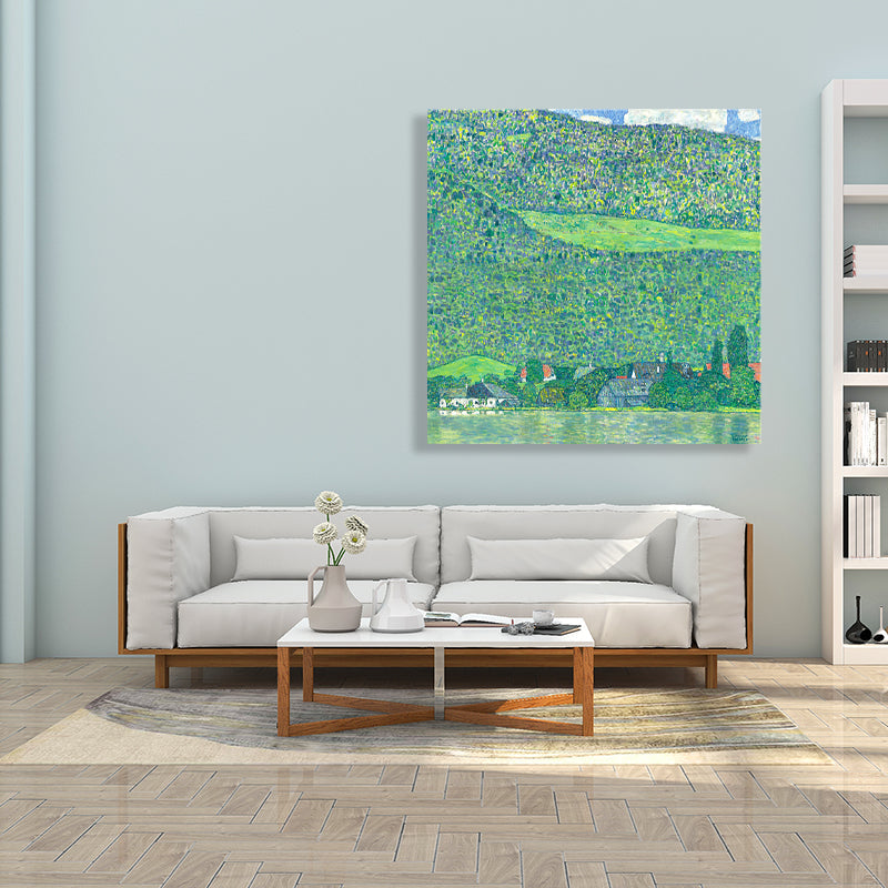 Brehn | Leinwandgrüne Wanddekoration Impressionismus Stil Berglandschaft Kunst, Mehrere Größen