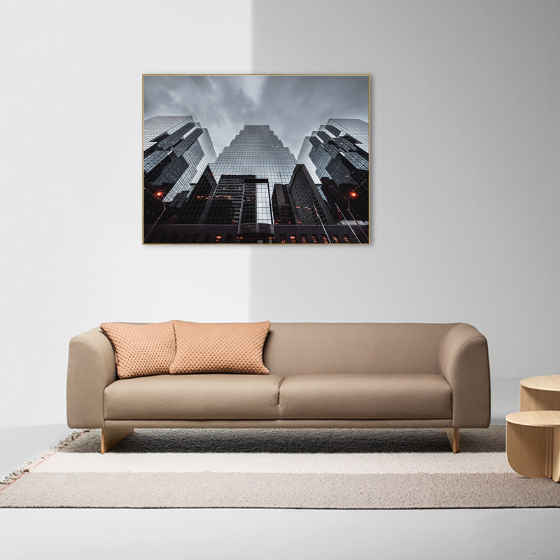 Brehn | Pastellfarbe Moderne Stil Kunst Hohe Architektur Leinwand für die Küche, Mehrere Größen