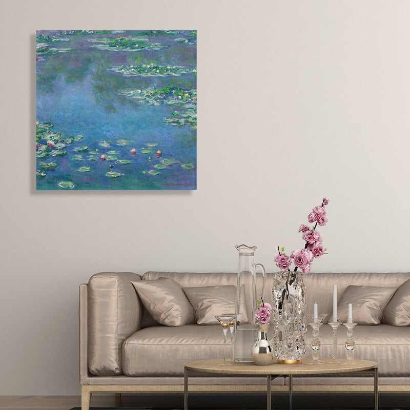 Brehn | Wild Lotus Pond View Painting Französischer Landhausstil Leinwand Wandkunst, Verschiedene Größen