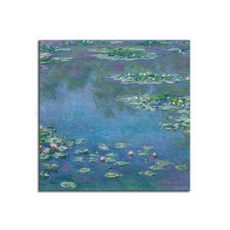 Brehn | Wild Lotus Pond View Painting Französischer Landhausstil Leinwand Wandkunst, Verschiedene Größen