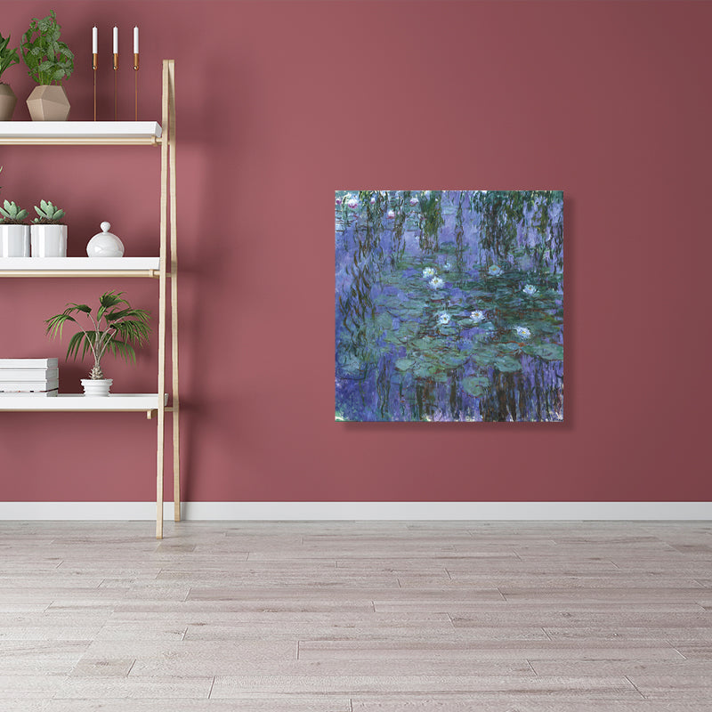 Brehn | Wild Lotus Pond View Painting Französischer Landhausstil Leinwand Wandkunst, Verschiedene Größen