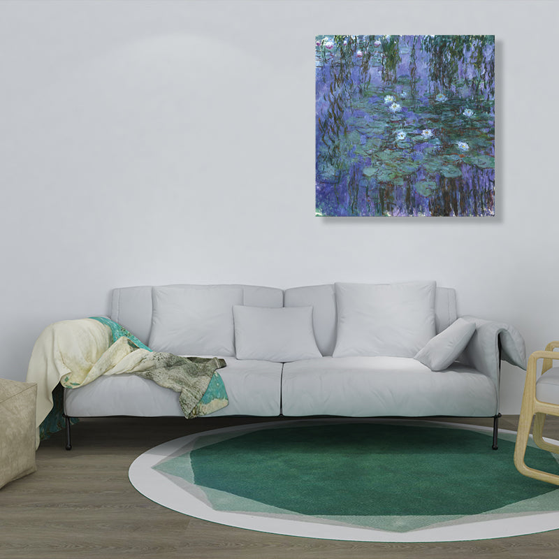 Brehn | Wild Lotus Pond View Painting Französischer Landhausstil Leinwand Wandkunst, Verschiedene Größen