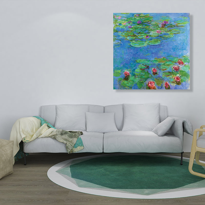 Brehn | Wild Lotus Pond View Painting Französischer Landhausstil Leinwand Wandkunst, Verschiedene Größen