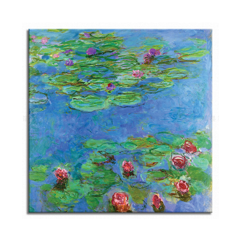 Brehn | Wild Lotus Pond View Painting Französischer Landhausstil Leinwand Wandkunst, Verschiedene Größen