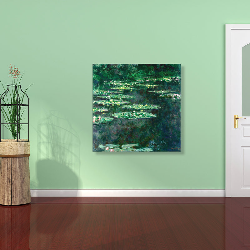 Brehn | Wild Lotus Pond View Painting Französischer Landhausstil Leinwand Wandkunst, Verschiedene Größen