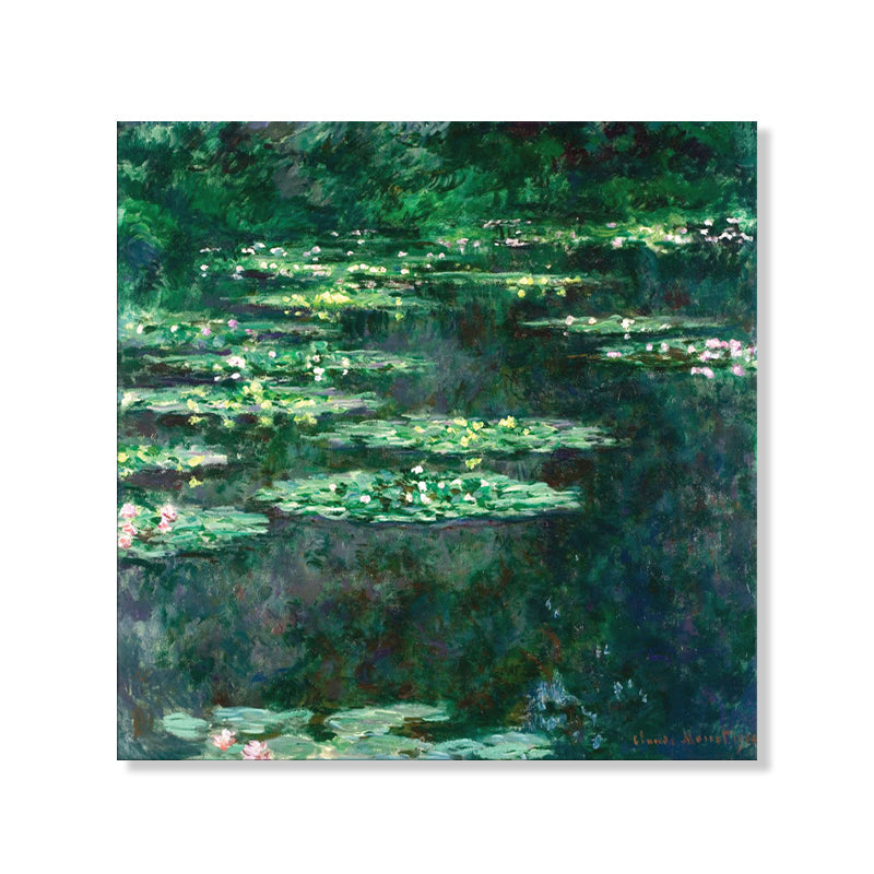 Brehn | Wild Lotus Pond View Painting Französischer Landhausstil Leinwand Wandkunst, Verschiedene Größen