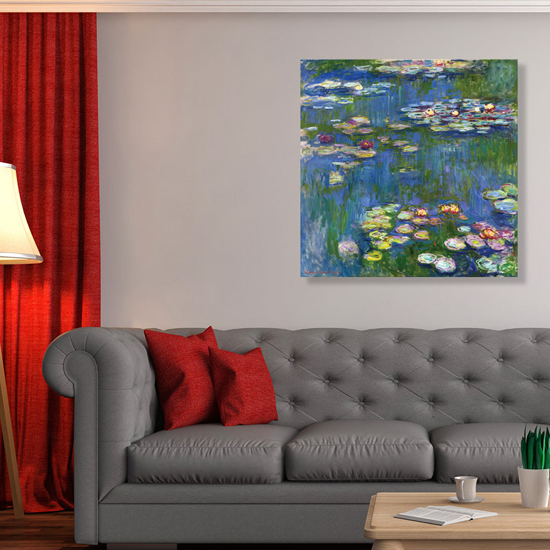 Brehn | Wild Lotus Pond View Painting Französischer Landhausstil Leinwand Wandkunst, Verschiedene Größen