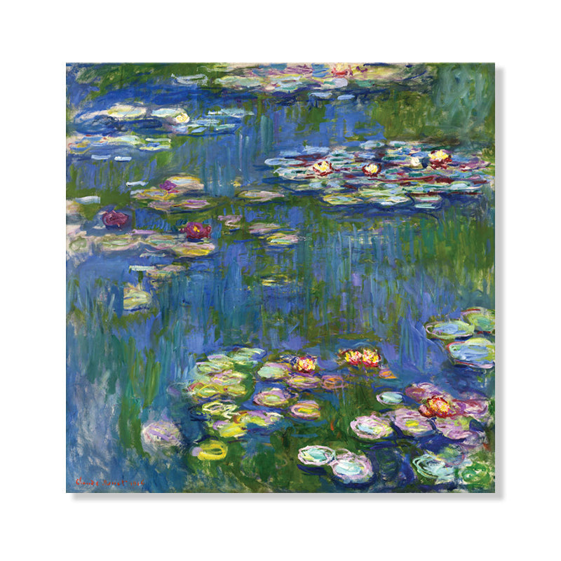 Brehn | Wild Lotus Pond View Painting Französischer Landhausstil Leinwand Wandkunst, Verschiedene Größen