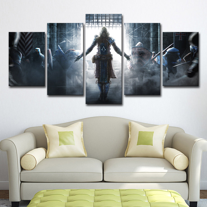 Brehn | Einzigartige Honor Botschafter Leinwand Wandkunst für das Jugendzimmer, Blau-Grau, Mehrteilig