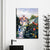 Brehn | Impressionismus Blume und Haus Leinwand in Grün Texturiert Kunstdruck für Esszimmer
