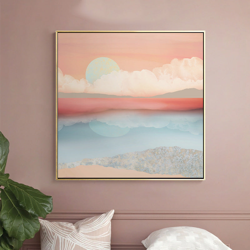 Brehn | Moderne Sunset Scenery Canvas voor Meisjes Slaapkamer Illustratie Wanddecoratie, Meerdere Maten
