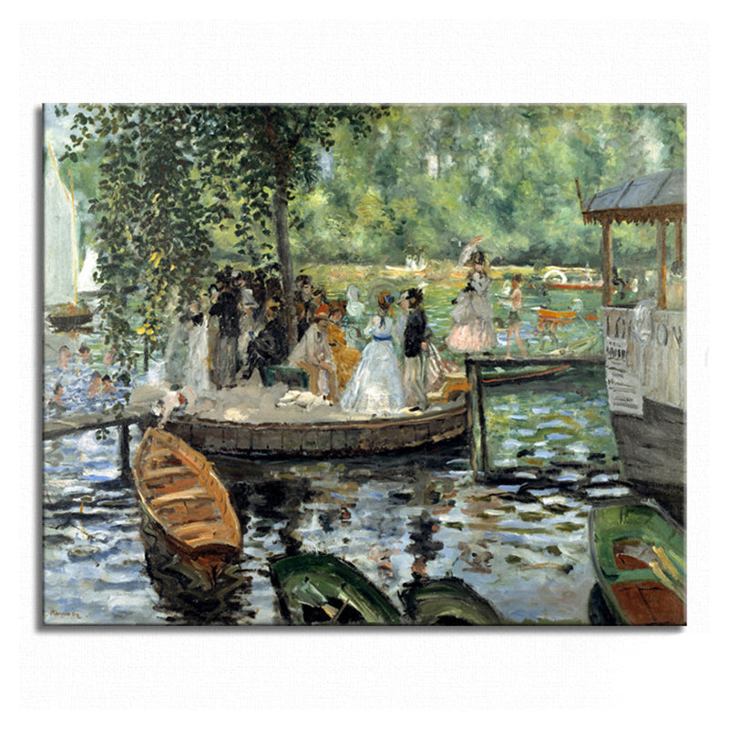 Brehn | Lake Park und Sightseers Leinwand Texturiert Impressionismus Stil für Schlafzimmer Malerei