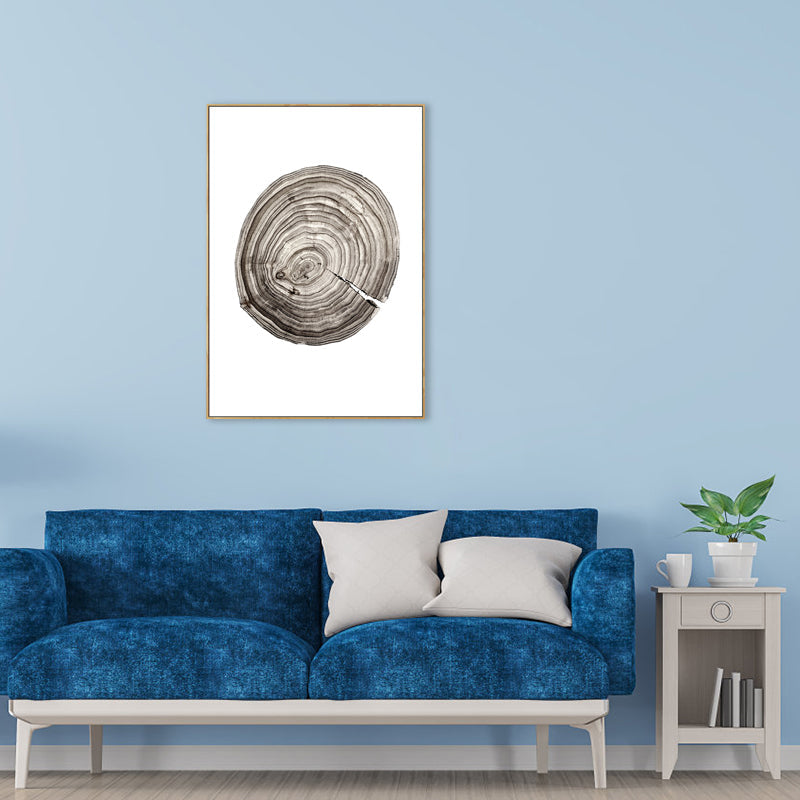 Brehn | Contemporary Cabin Log Pattern Canvas in Gray Textured Painting für Mädchen Schlafzimmer