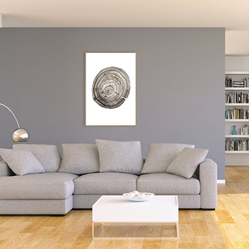 Brehn | Contemporary Cabin Log Pattern Canvas in Gray Textured Painting für Mädchen Schlafzimmer