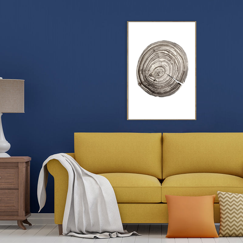 Brehn | Contemporary Cabin Log Pattern Canvas in Gray Textured Painting für Mädchen Schlafzimmer