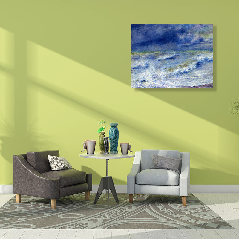 Brehn | Ozean Landschaft Leinwand im blauen Impressionismus Stil Wandkunst Dekor für Esszimmer