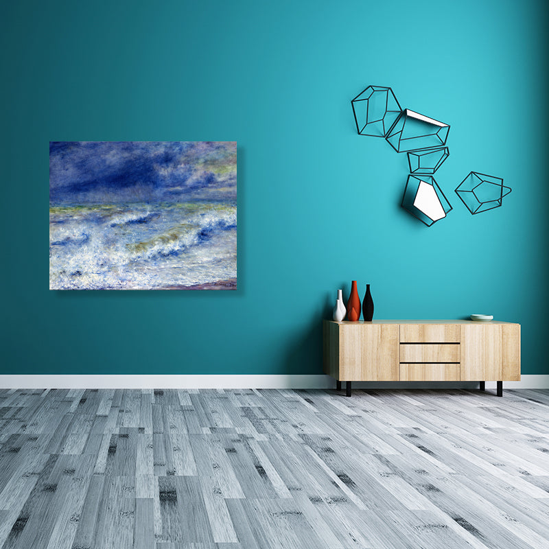 Brehn | Ozean Landschaft Leinwand im blauen Impressionismus Stil Wandkunst Dekor für Esszimmer