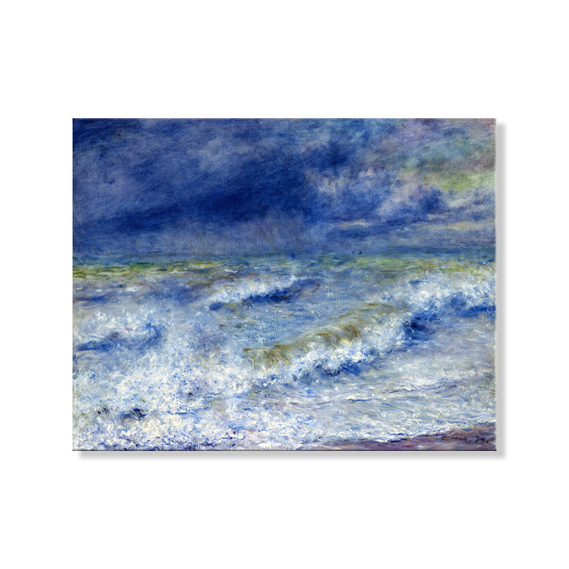 Brehn | Ozean Landschaft Leinwand im blauen Impressionismus Stil Wandkunst Dekor für Esszimmer