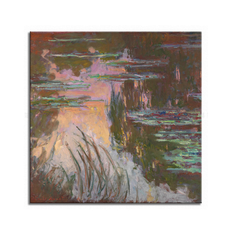 Brehn | Field Lotus Pond Wanddekoration für das Schlafzimmer von Mädchen in Grün, mehrere Größen verfügbar