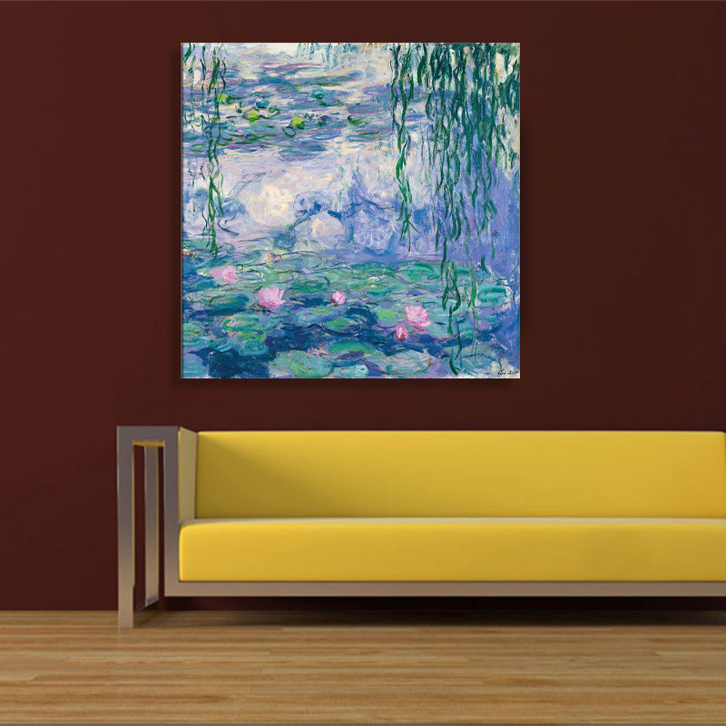 Brehn | Field Lotus Pond Wanddekoration für das Schlafzimmer von Mädchen in Grün, mehrere Größen verfügbar