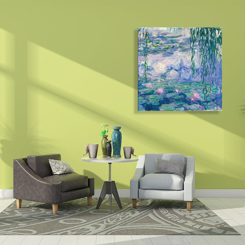 Brehn | Field Lotus Pond Wanddekoration für das Schlafzimmer von Mädchen in Grün, mehrere Größen verfügbar
