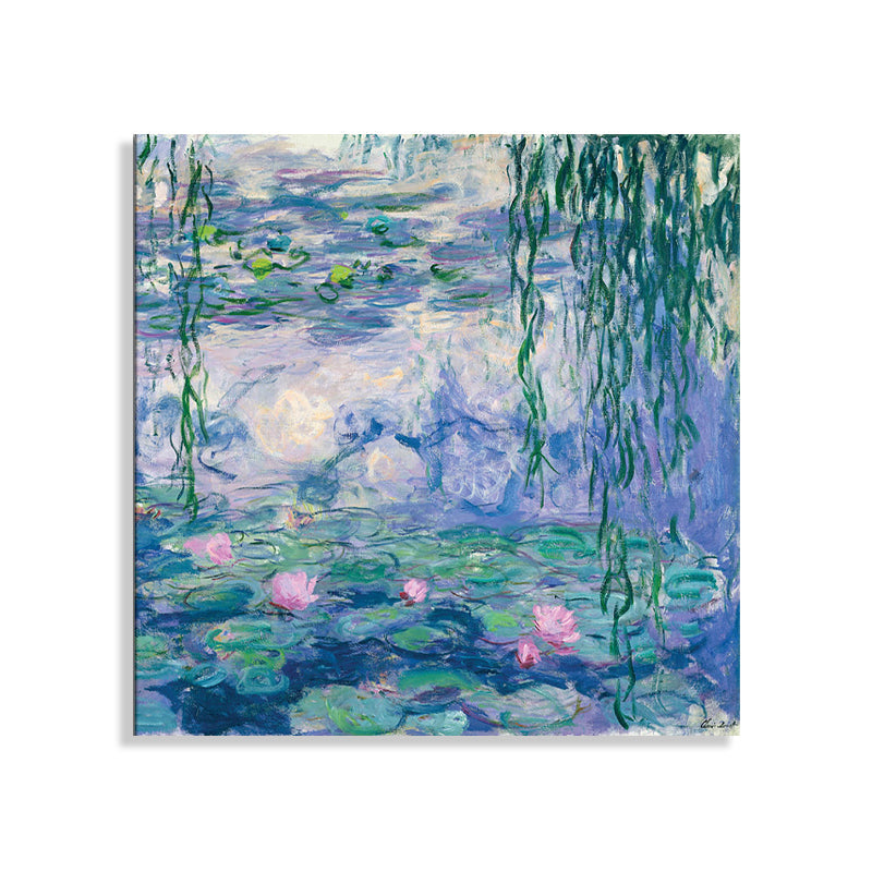 Brehn | Field Lotus Pond Wanddekoration für das Schlafzimmer von Mädchen in Grün, mehrere Größen verfügbar