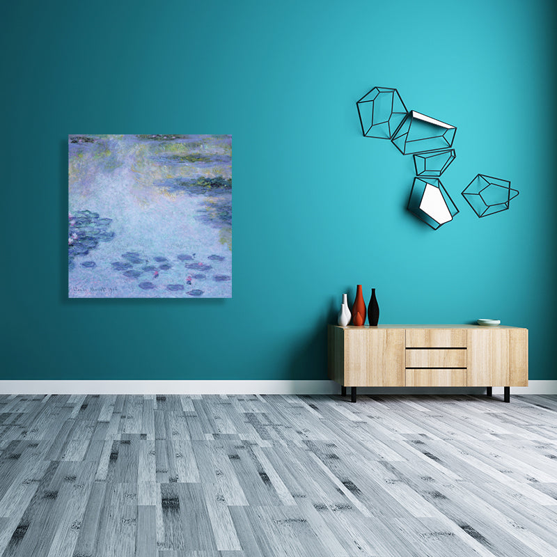 Brehn | Field Lotus Pond Wanddekoration für das Schlafzimmer von Mädchen in Grün, mehrere Größen verfügbar