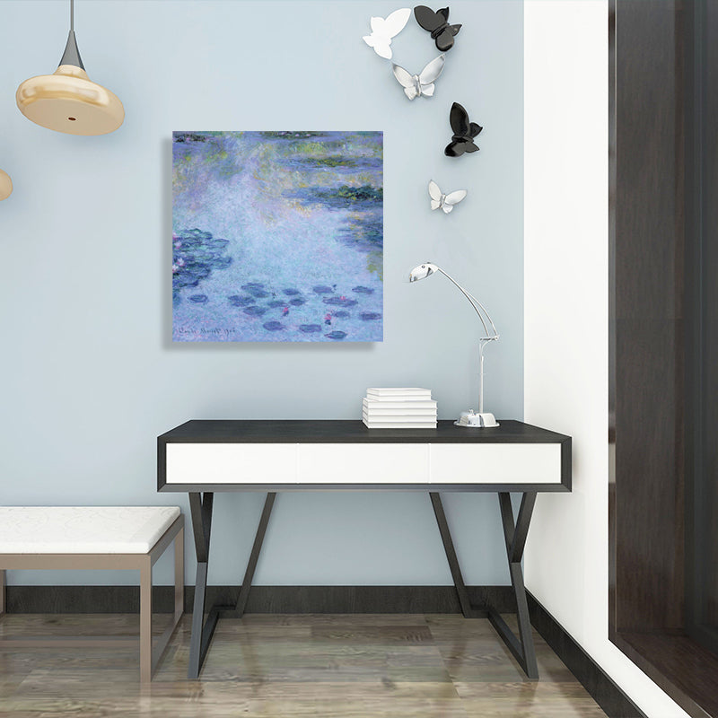 Brehn | Field Lotus Pond Wanddekoration für das Schlafzimmer von Mädchen in Grün, mehrere Größen verfügbar