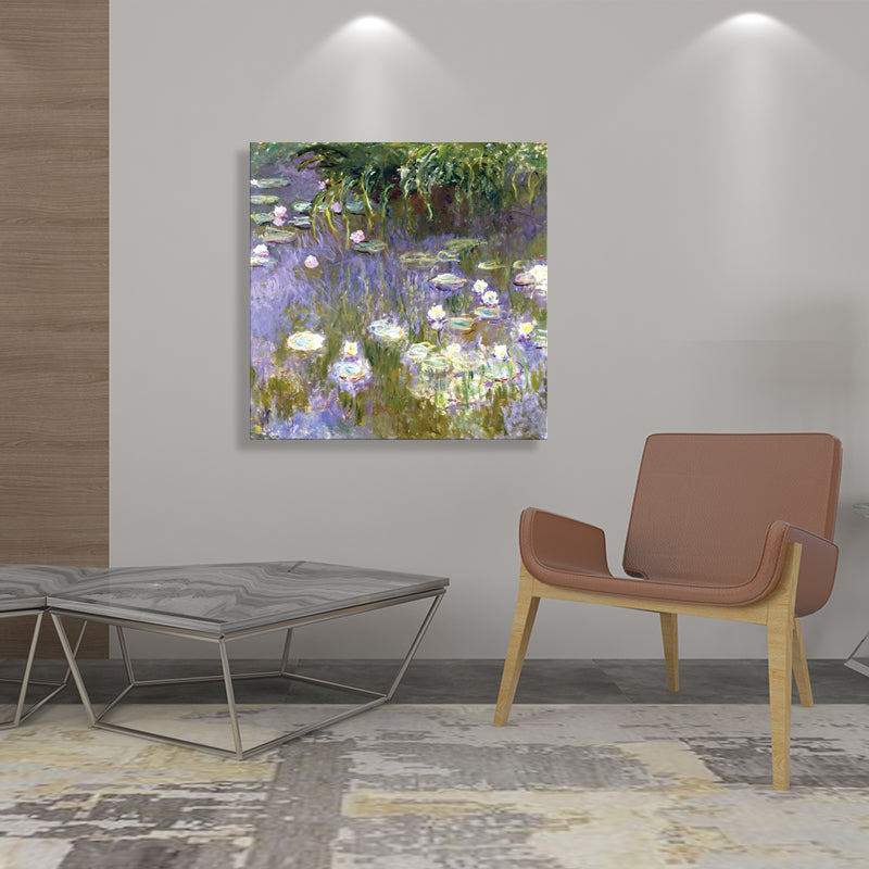 Brehn | Field Lotus Pond Wanddekoration für das Schlafzimmer von Mädchen in Grün, mehrere Größen verfügbar