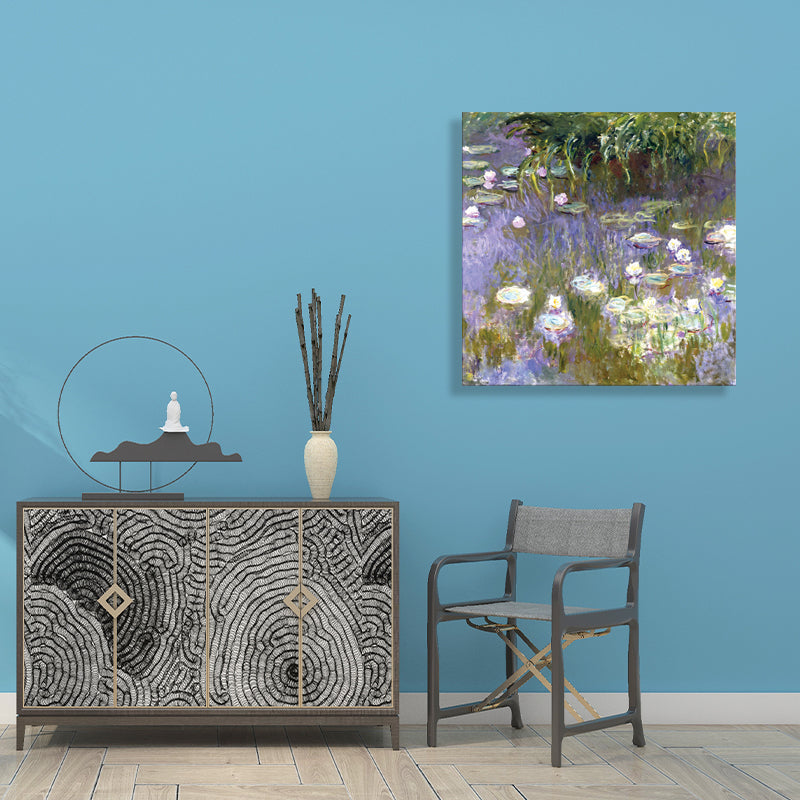 Brehn | Field Lotus Pond Wanddekoration für das Schlafzimmer von Mädchen in Grün, mehrere Größen verfügbar