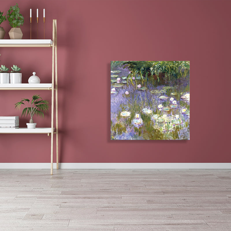 Brehn | Field Lotus Pond Wanddekoration für das Schlafzimmer von Mädchen in Grün, mehrere Größen verfügbar