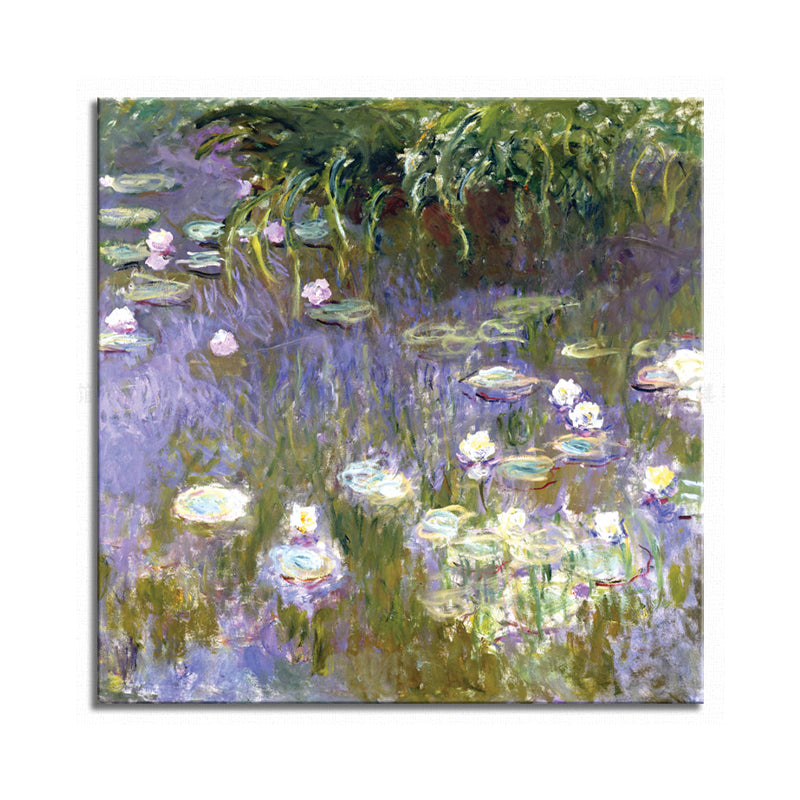 Brehn | Field Lotus Pond Wanddekoration für das Schlafzimmer von Mädchen in Grün, mehrere Größen verfügbar