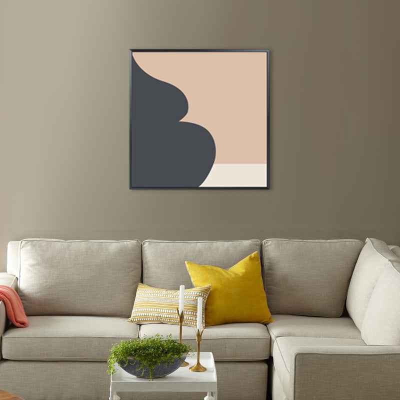 Brehn | Illustration Abstraktes Muster Kunst Nordischer Stil Leinwand Texturiertes Wandbild in Orange