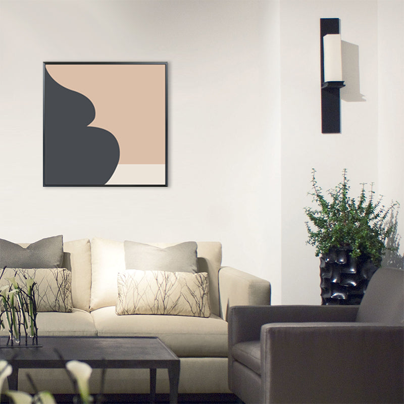 Brehn | Illustration Abstraktes Muster Kunst Nordischer Stil Leinwand Texturiertes Wandbild in Orange
