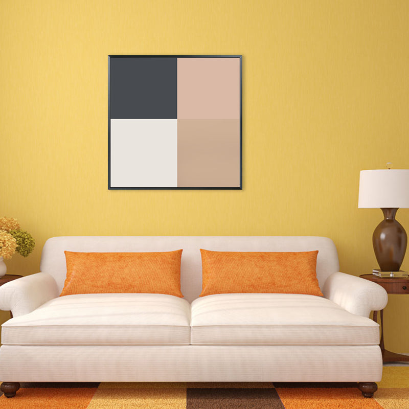Brehn | Illustration Abstraktes Muster Kunst Nordischer Stil Leinwand Texturiertes Wandbild in Orange