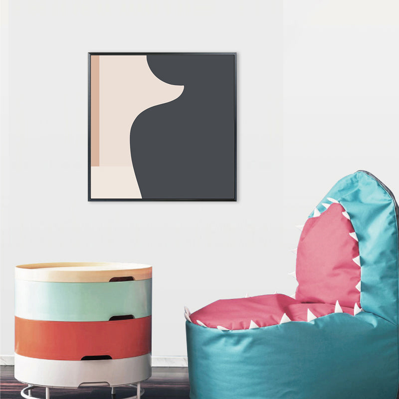 Brehn | Illustration Abstraktes Muster Kunst Nordischer Stil Leinwand Texturiertes Wandbild in Orange