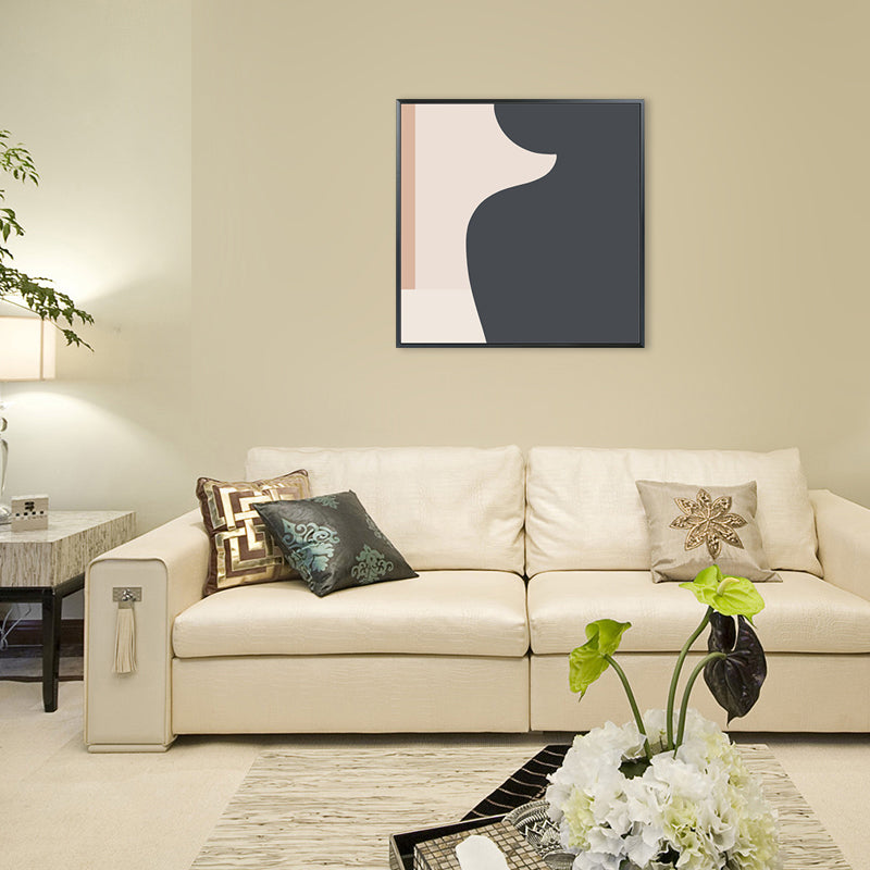 Brehn | Illustration Abstraktes Muster Kunst Nordischer Stil Leinwand Texturiertes Wandbild in Orange